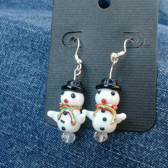 Clearance!!! Snowman Earrings - Picture 1 of 3